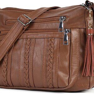 Purses for Women Pocketbooks Soft PU Leather Ladies Crossbody Purse Multi Pocket